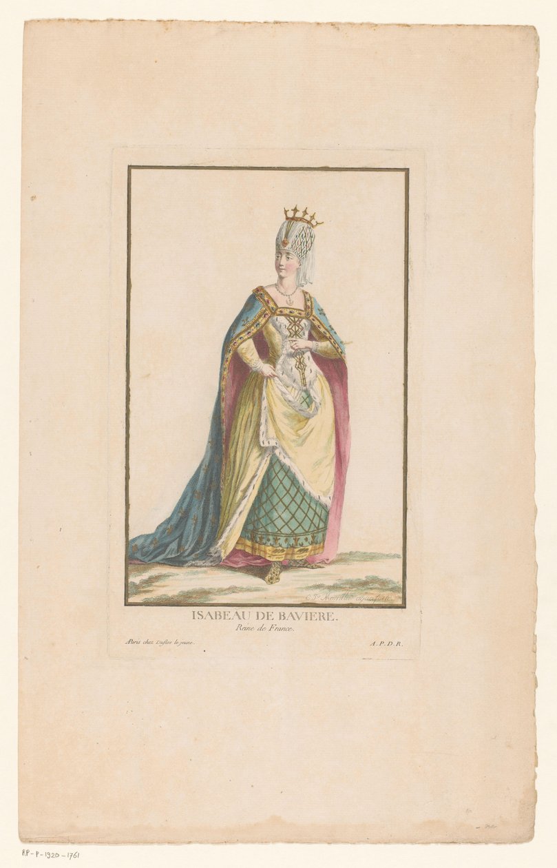 Portrett av Isabella av Bayern, dronning av Frankrike Isabeau de Baviere Reine de France (tittel på objekt) av Clément Pierre Marillier