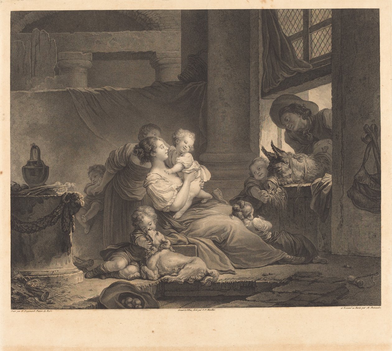 Bondens familie av Clément Pierre Marillier and Antoine Louis Romanet after Jean Honoré Fragonard
