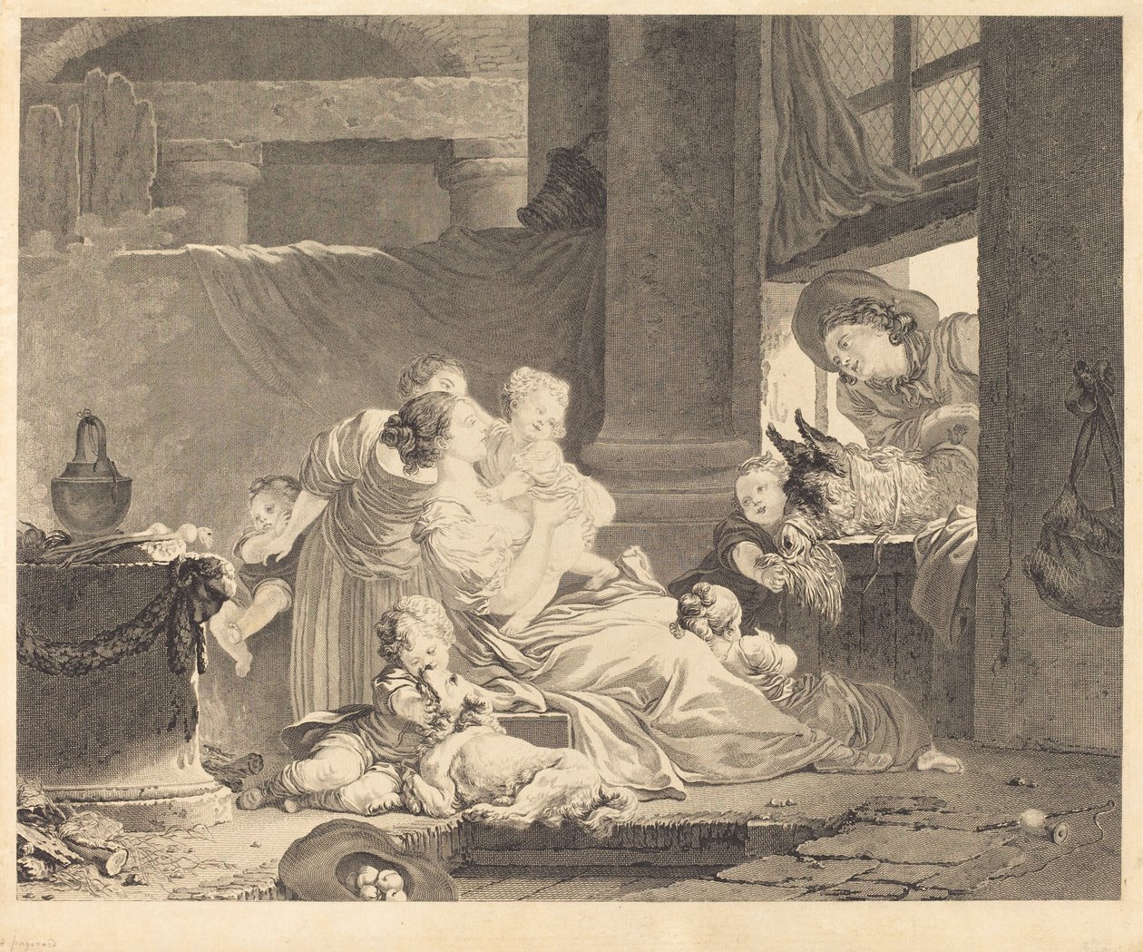 Bondens familie av Clément Pierre Marillier and Antoine Louis Romanet after Jean Honoré Fragonard