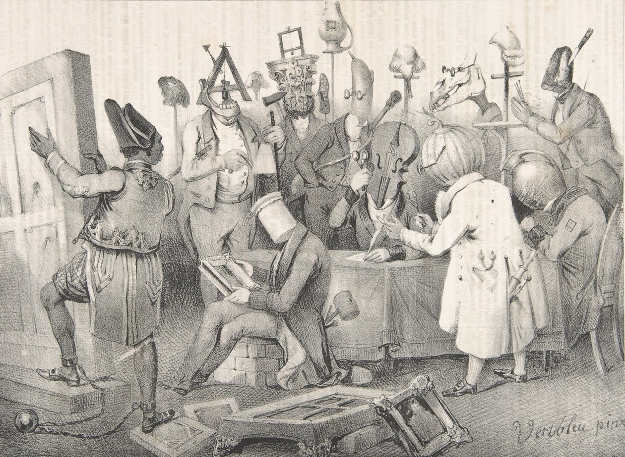 Berømt maleri jury. Salon av 1841, 20. mars 1841. av Clément Pruche
