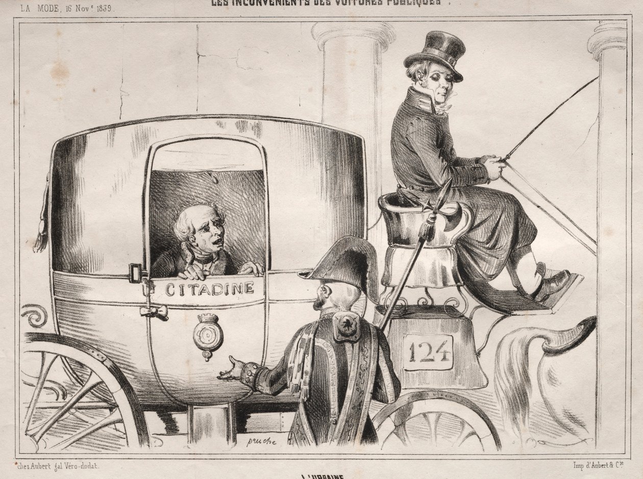 Nyheter: Ulempene med offentlige biler: Lurbaine, 1839. av Clémente Pruche