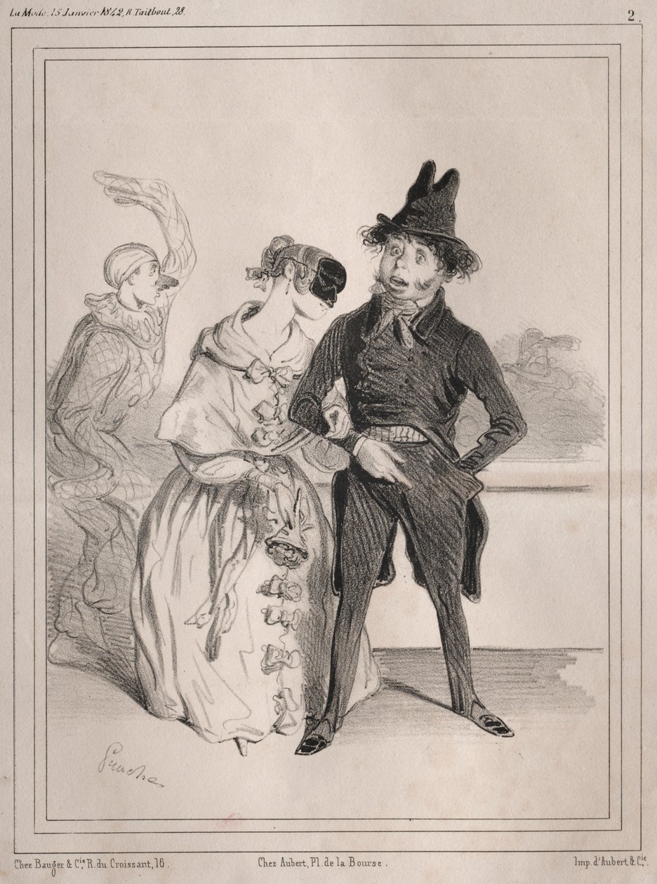 Carnival Pochades: Det er enestående! hun forteller meg at jeg er Philibert Désormeaux, og at jeg passerer for en imbecille!! ....hvor i helvete visste hun det? av Clémente Pruche