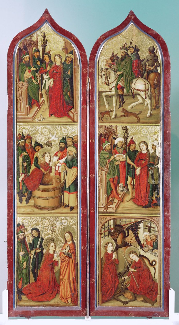 Legenden om den hellige Margareta, alter fra klosteret til den hellige Madeleine i Strasbourg av Coburg Master