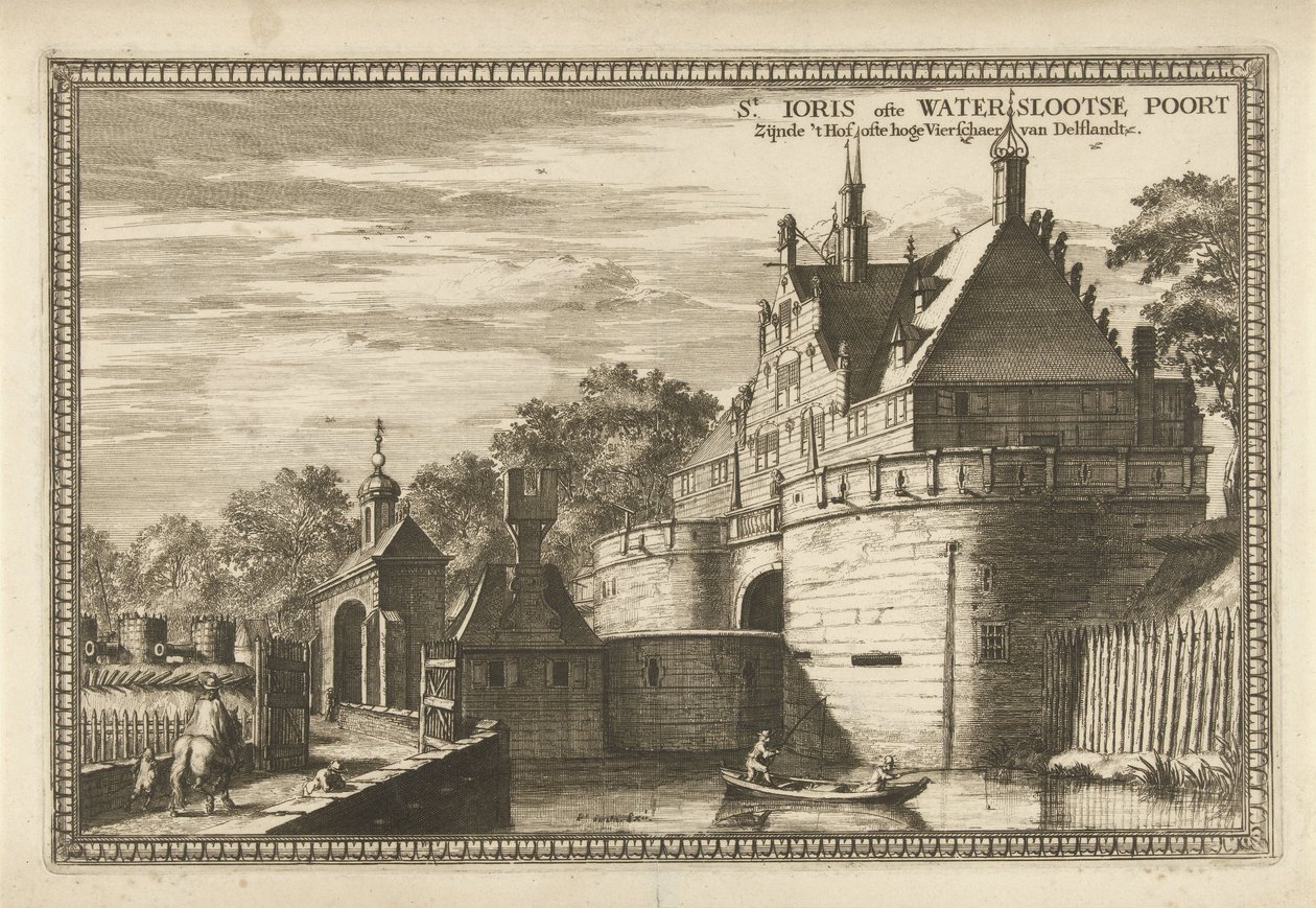 Utsikt over Waterslootse Poort i Delft St. Ioris eller Waterslootse Poort er 