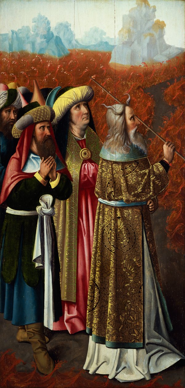 Moses skiller Rødehavets vann, tilskrevet Colijn de Coter (1480-cirka 1525) av Colijn de Coter