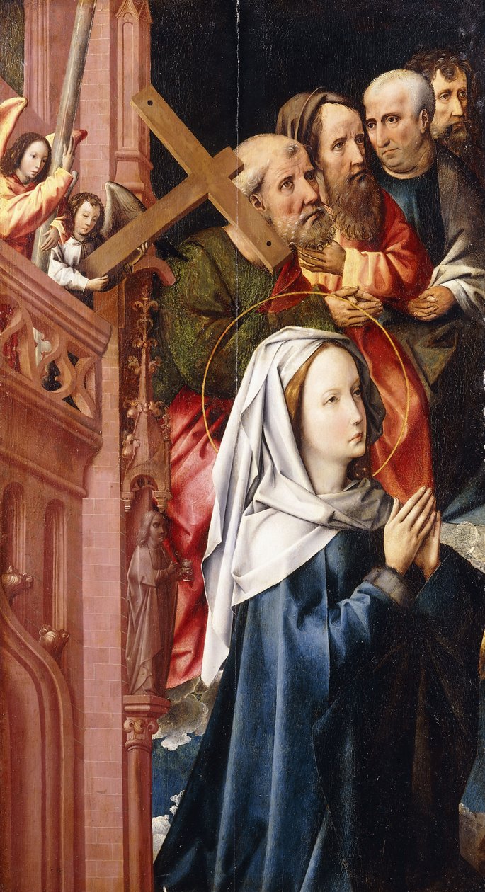 Jomfru Maria med fire apostler, av Colijn de Coter