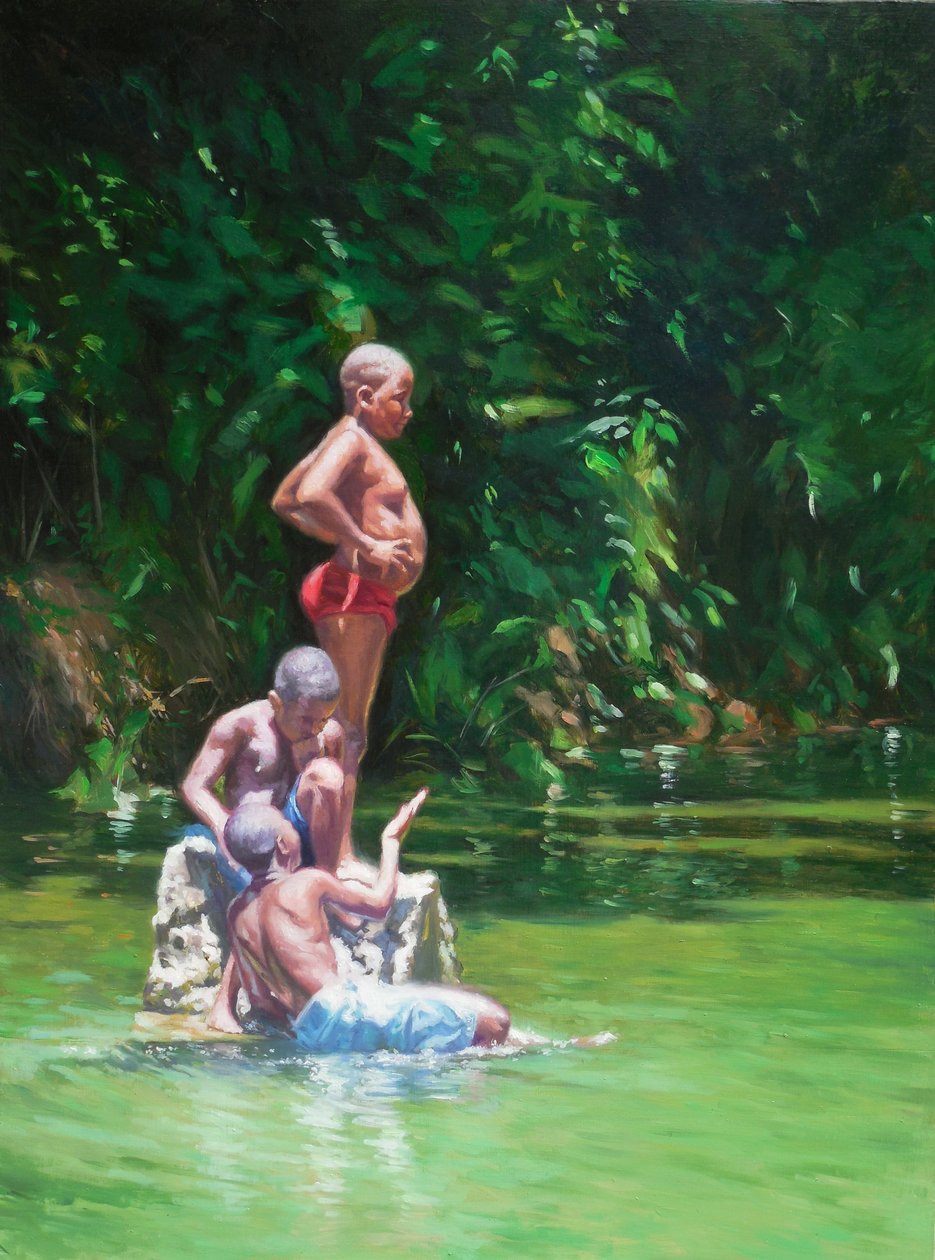 Belly, 2014, (olje på lin) av Colin Bootman