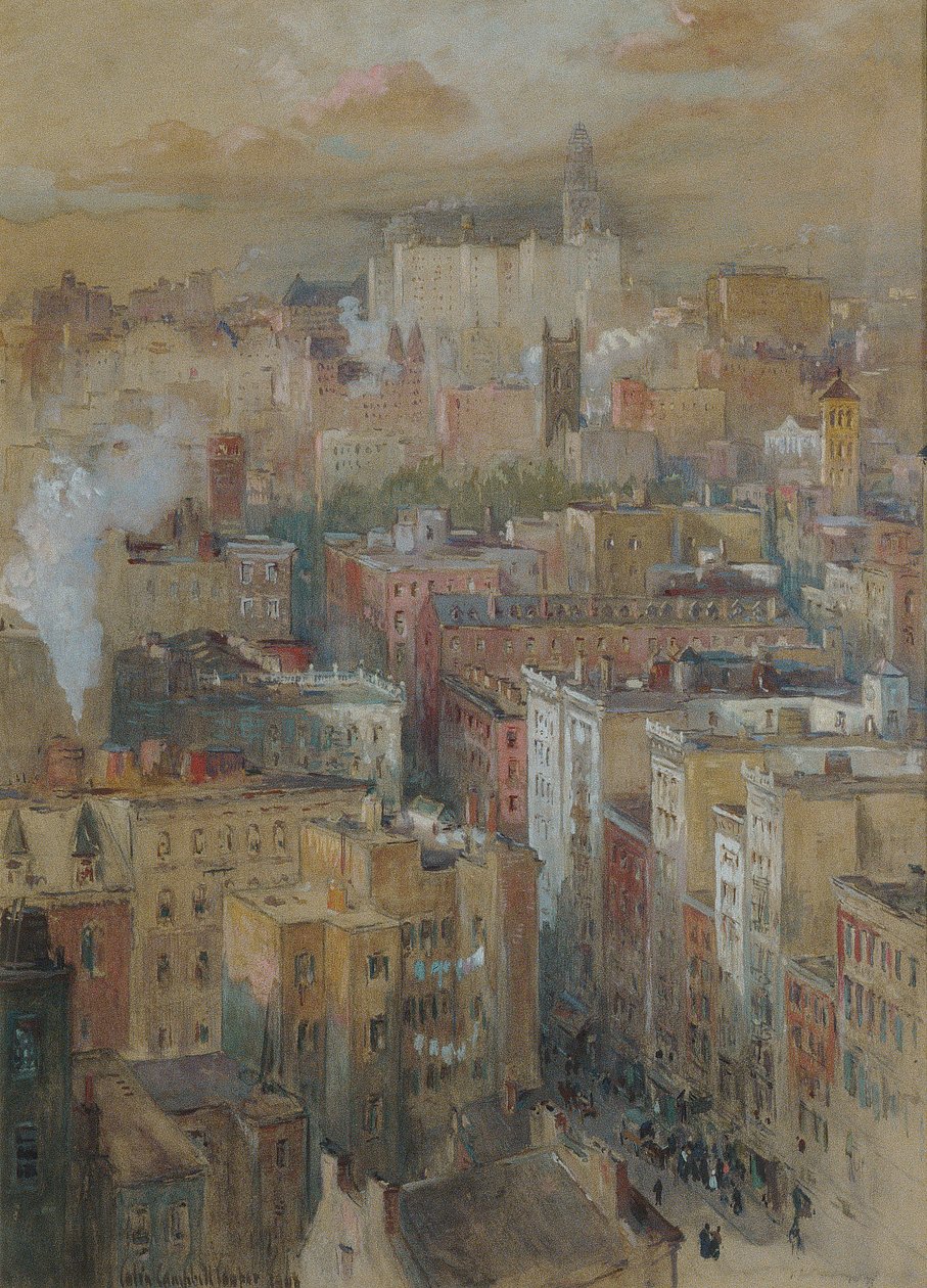 Utsikt over New York City, ca. 1910 av Colin Campbell Cooper