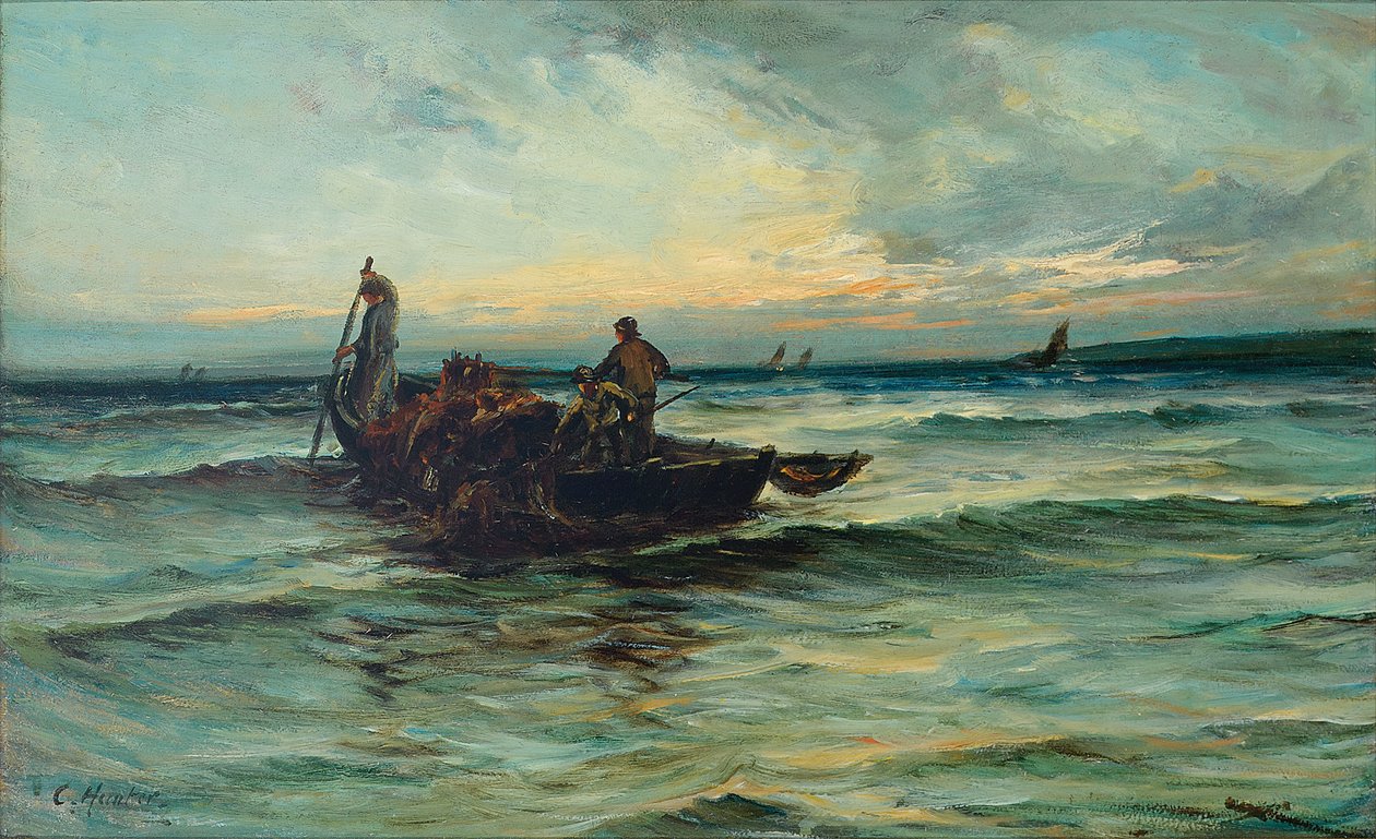 Håver inn garnene ved solnedgang av Colin Hunter