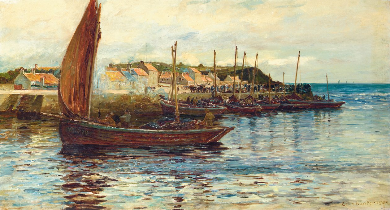 Frakt i havnen i Oban, 1892 av Colin Hunter