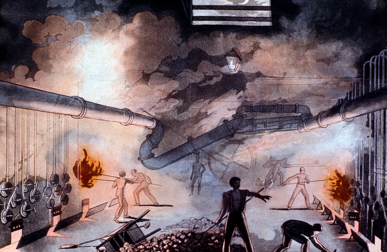 Lading svarer ved Gas Light Establishment, Brick Lane, London, 1822 av Colin Mackenzie