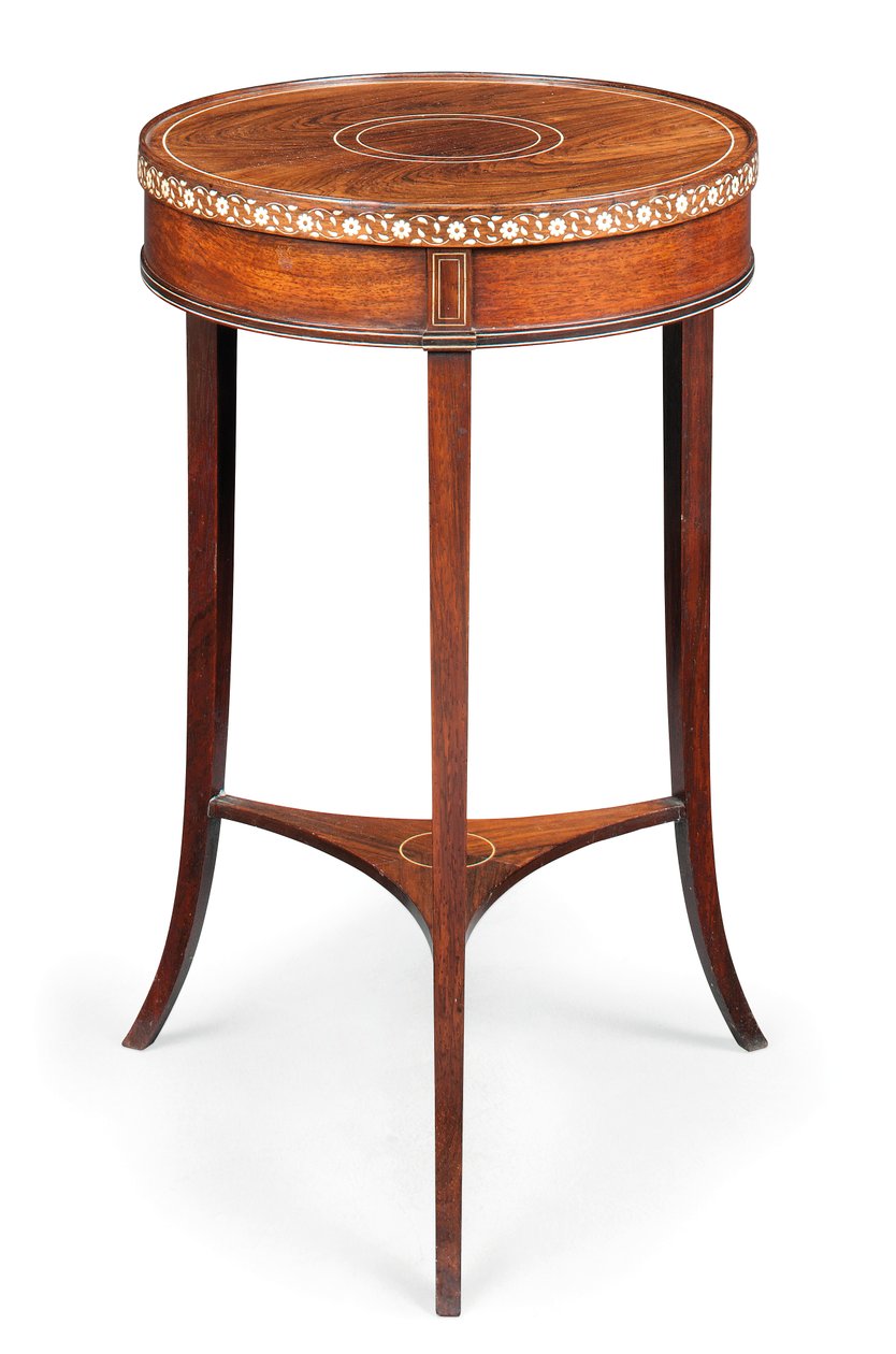 Viktoriansk innfelt sporadisk bord, ca. 1880 (palisander og elfenben) av Collinson and Lock