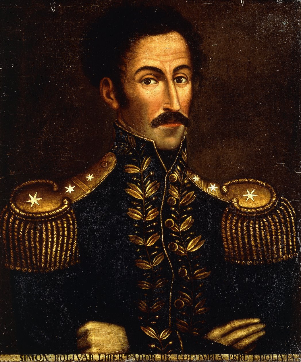 Portrett av Simon Bolivar; Portrett av Simon Bolivar, ca. 1925 av Colombian School