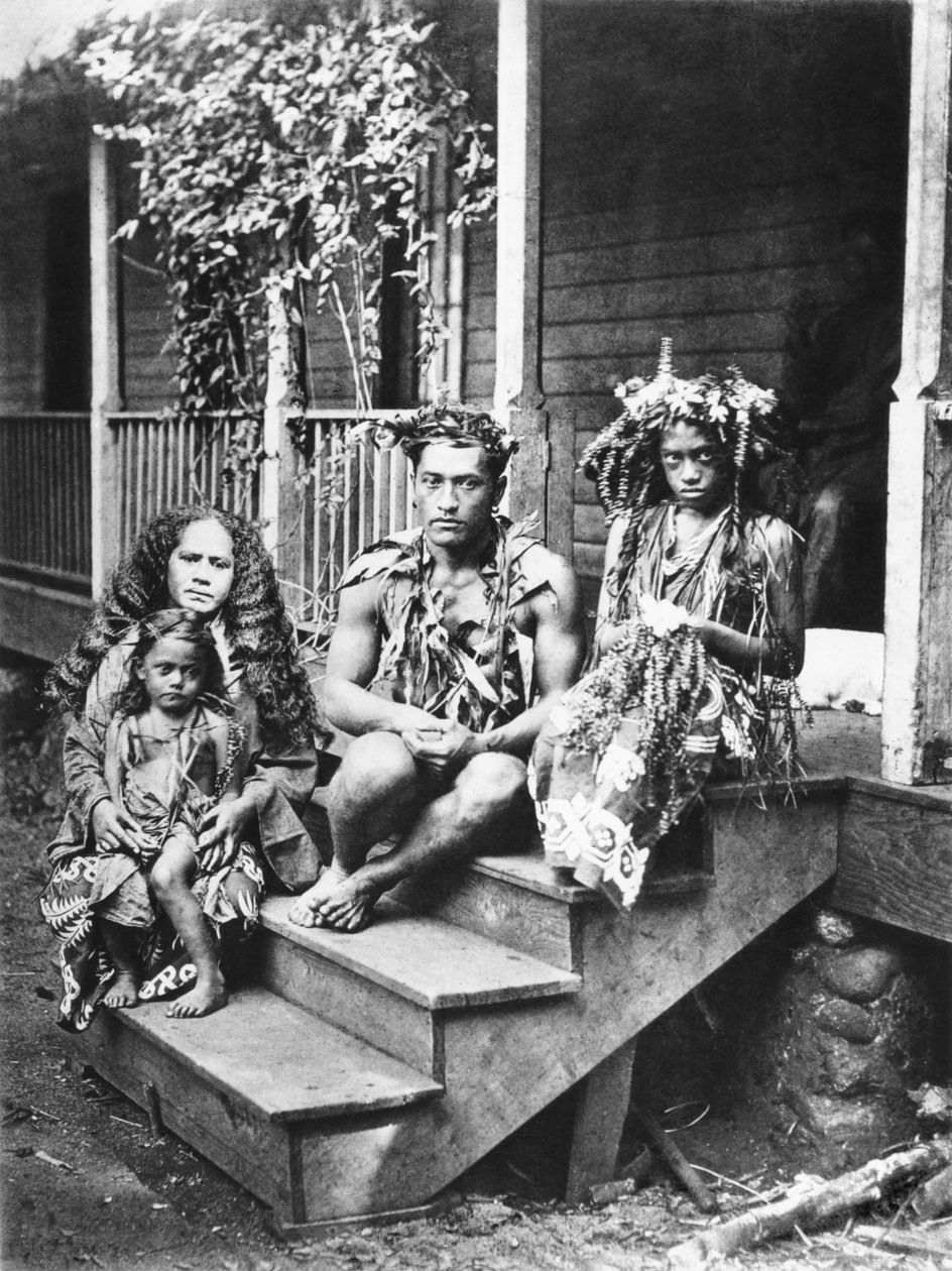 Tahitisk familie, illustrasjon fra 