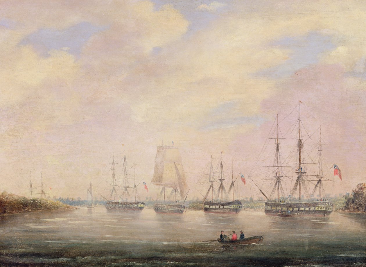 Utsikt over Port Adelaide, Sør-Australia (akvarell) av Colonel William Light