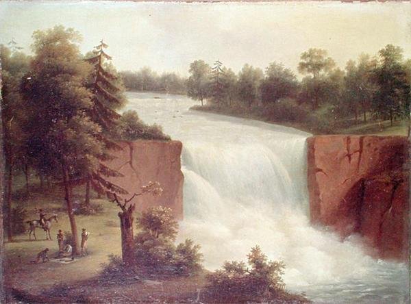 Utsikt over Genesee Falls (olje på lerret) av Comte de Beaujolais