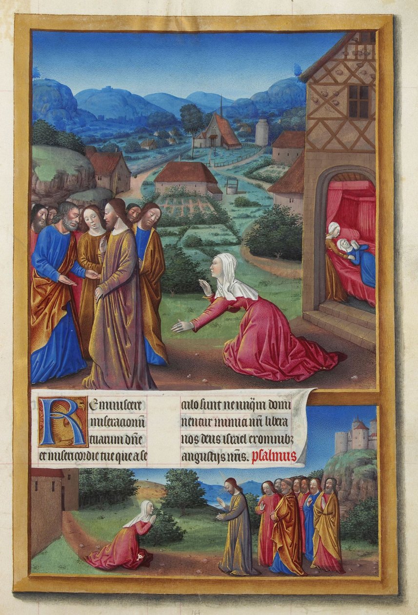 Les Très Riches Heures du Duc de Berry, Folio 164r - Den kanaaneiske kvinnen av Condé Museum