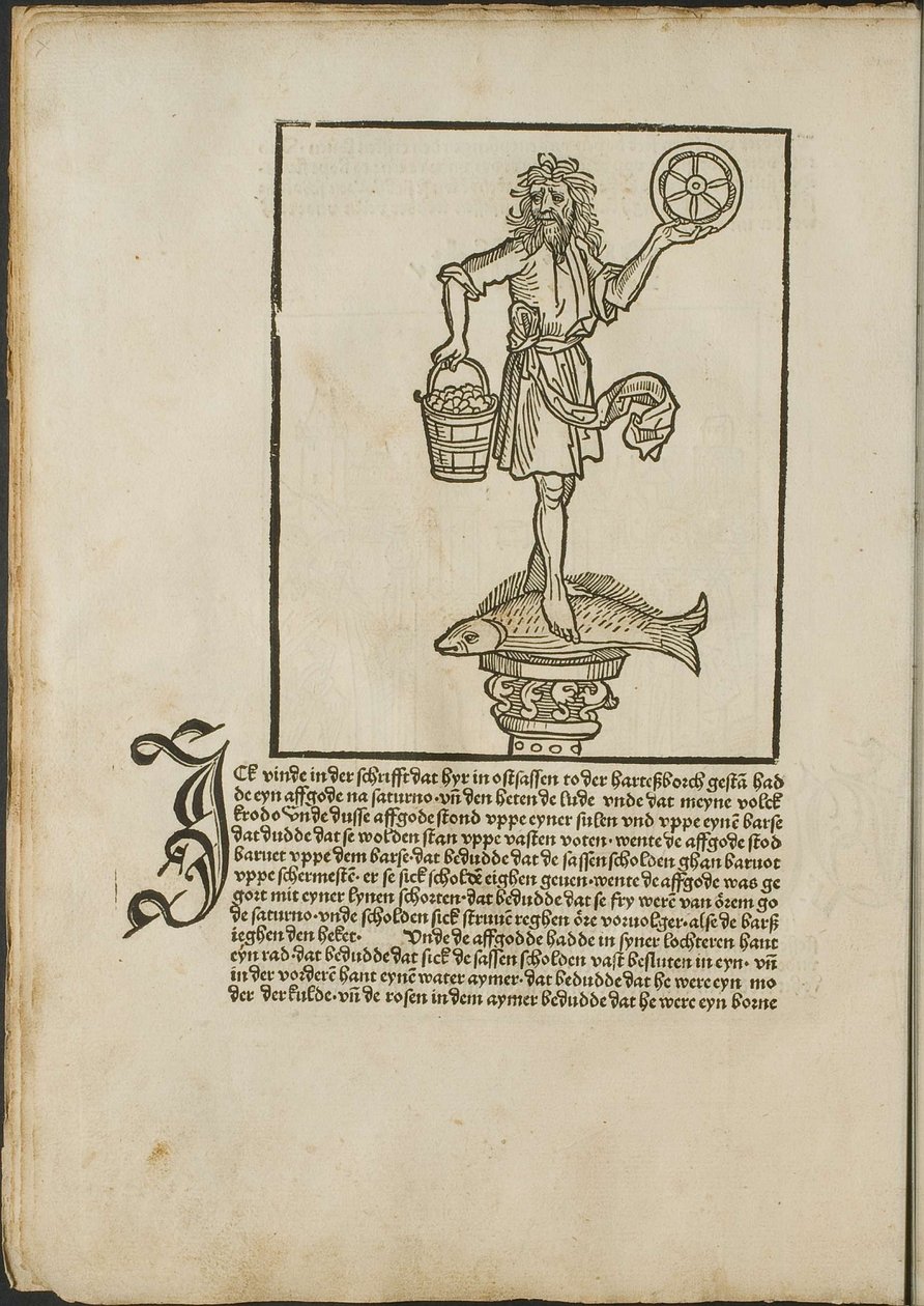 Illustrasjon fra inkunabulum: Cronecken der Sassen (The Chronicles of Sachsen) av Conrad Bote