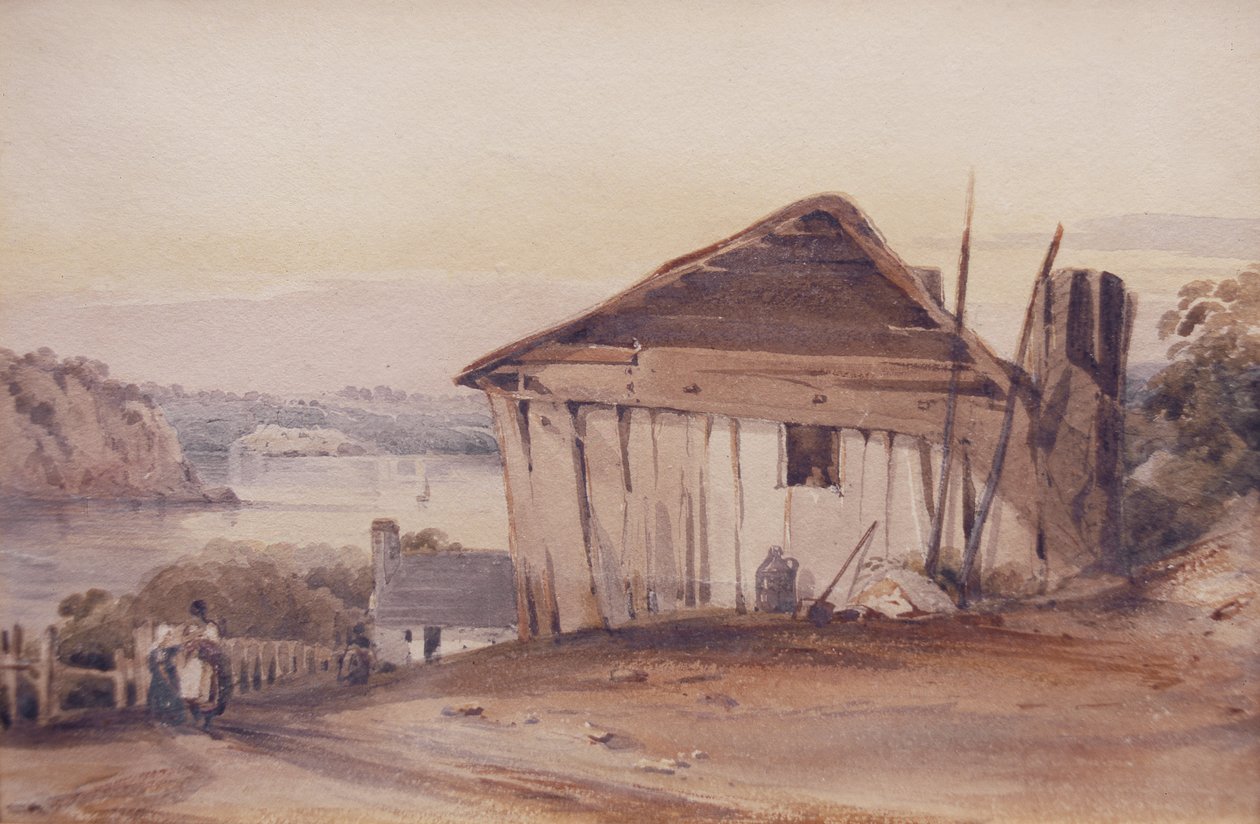 Billy Blues Boat Shed, 1800-tallet av Conrad Martens