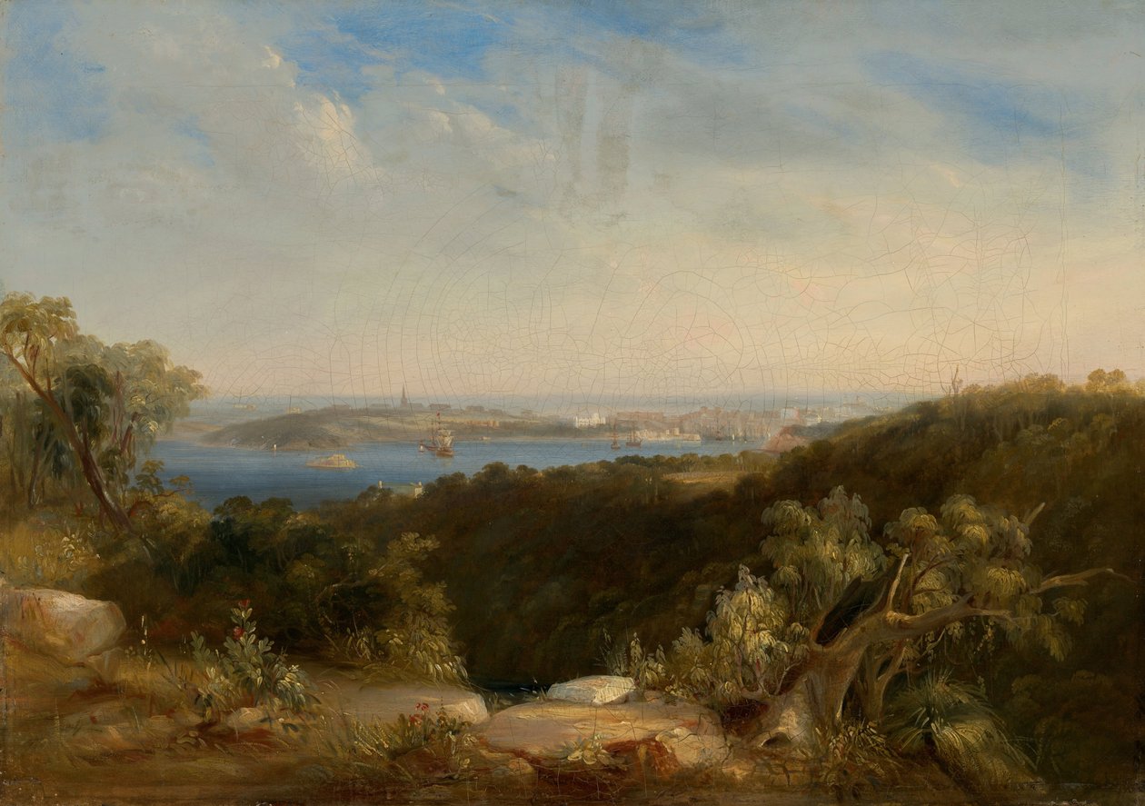 Utsikt over Sydney Harbour som viser Sydney Cove av Conrad Martens