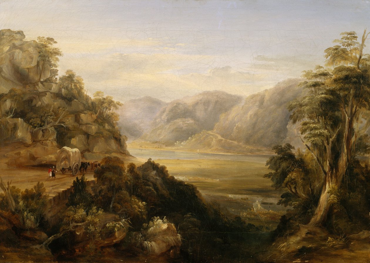 Wisemans Ferry i 1838 av Conrad Martens