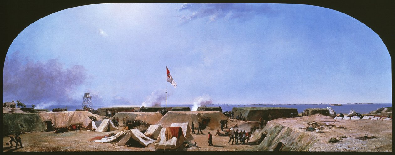 Bombardement av Fort Moultrie, Charleston Harbour, South Carolina av Conrad Wise Chapman