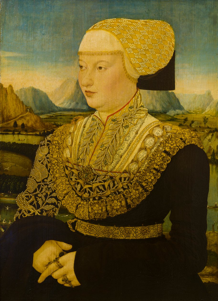Portrett av en ukjent dame, ca. 1500-53 (olje på panel) av Conrad (attr. to) Faber von Creuznach