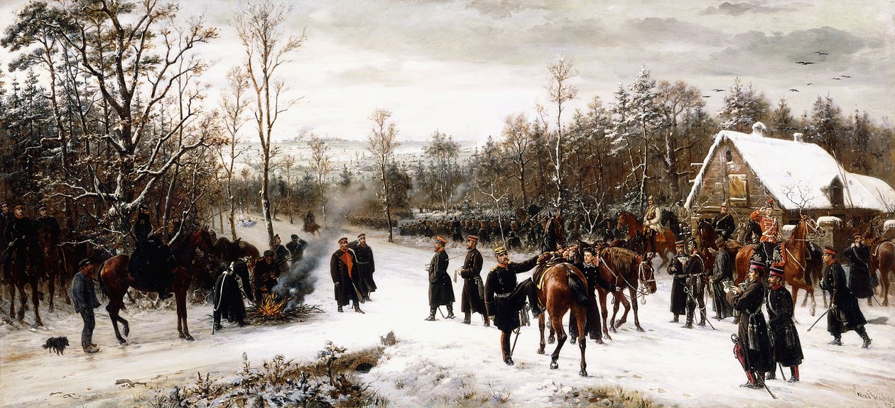 Ankomst av prins Frederick Charles på slagmarken i Vionville, 1876 av Conrad Freyberg