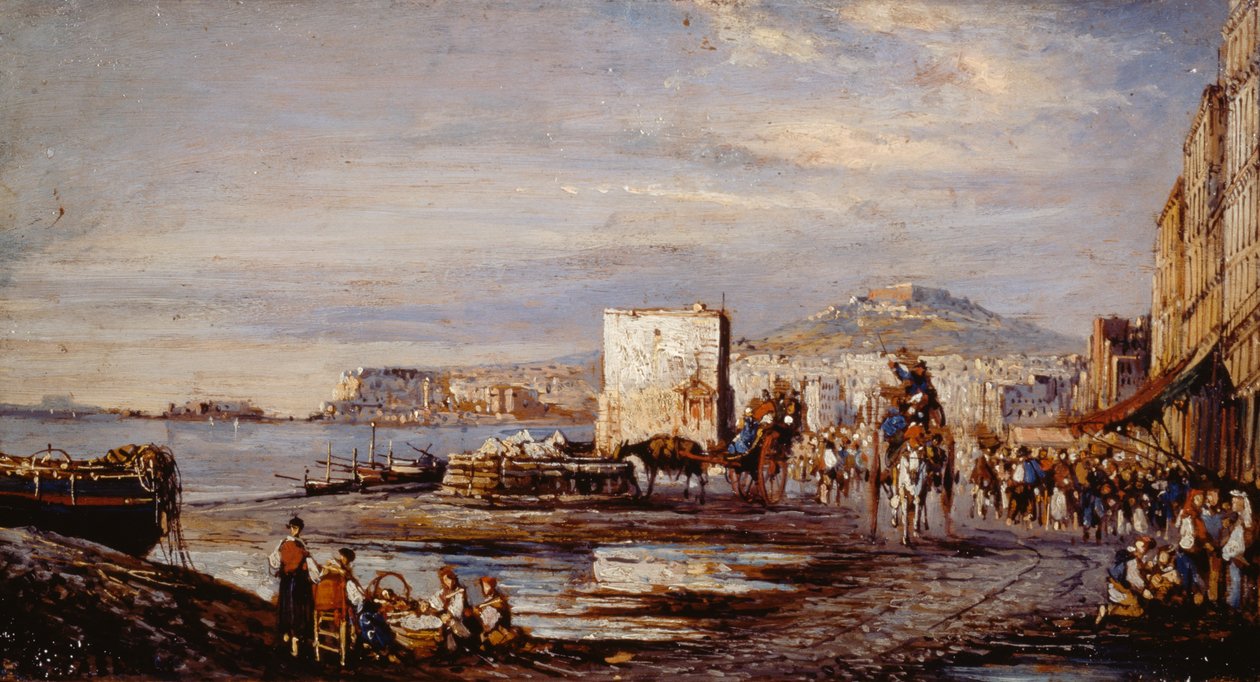 Napoli fra Marinella (olje på lerret) av Consalvo Carelli