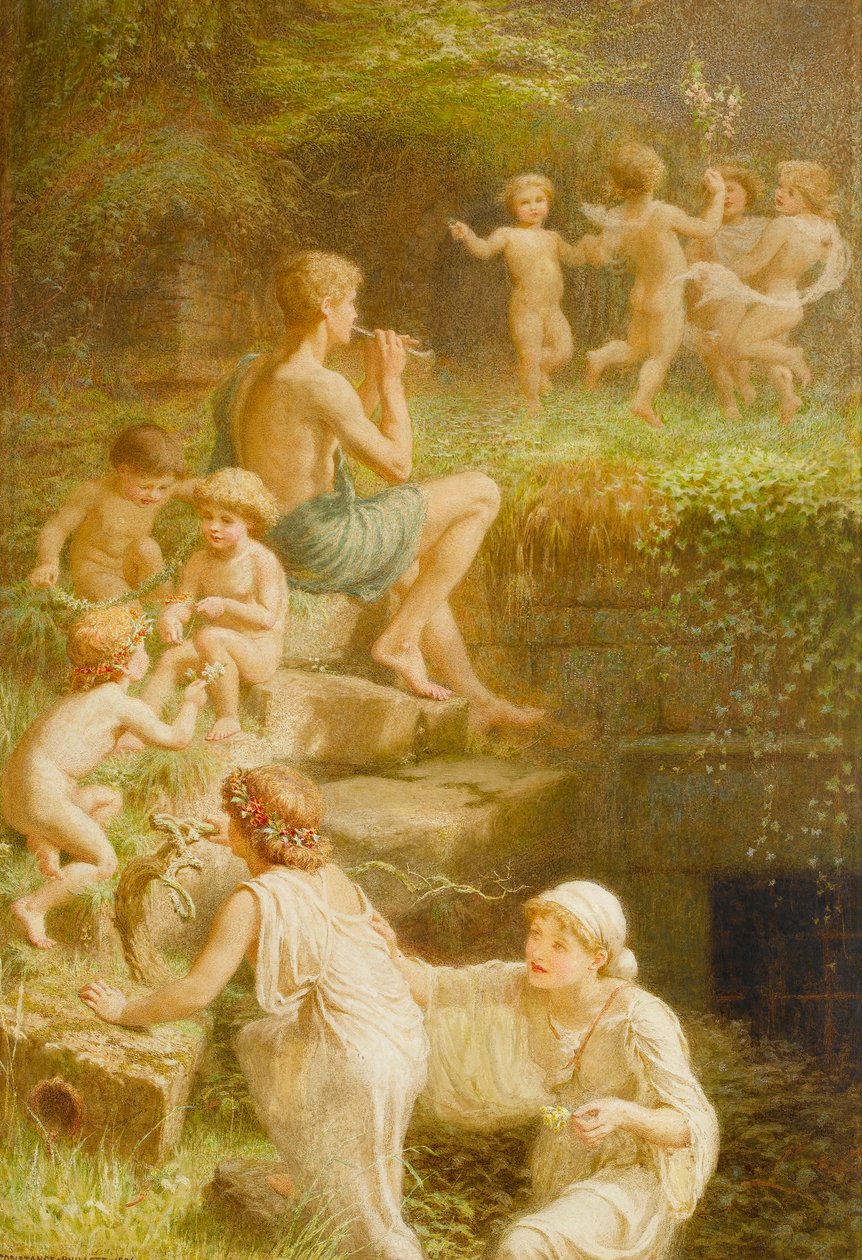 Arcadian Revelry: The Coming of Spring (wc på papir) av Constance Phillott