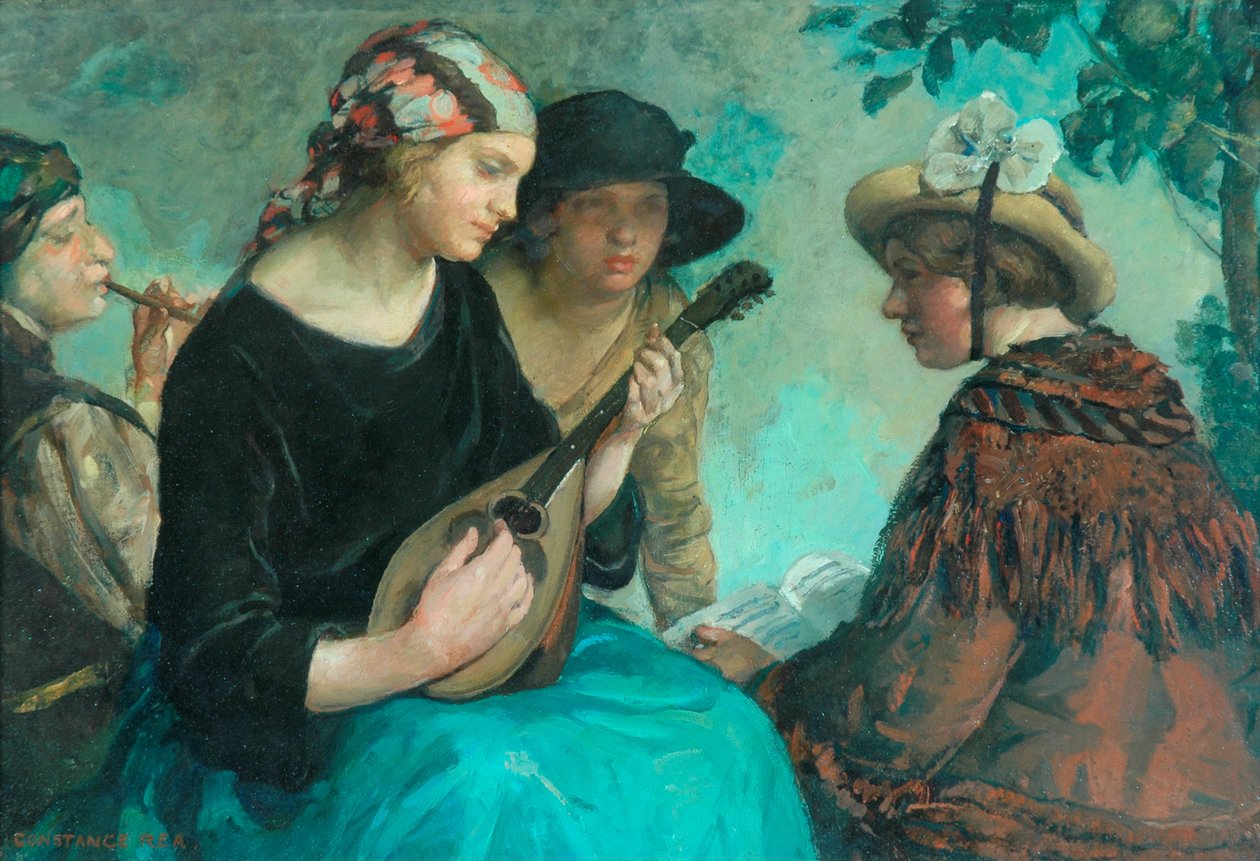 Jente med mandolin av Constance Rea