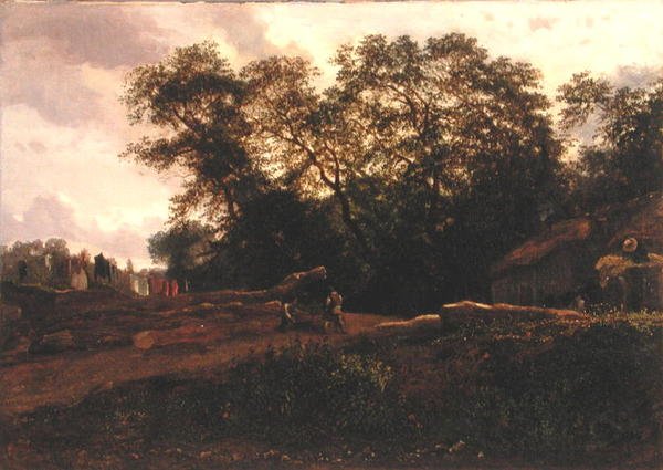 The Edge of the Forest, slutten av 1830-tallet (olje på lerret) av Constant Emile Troyon
