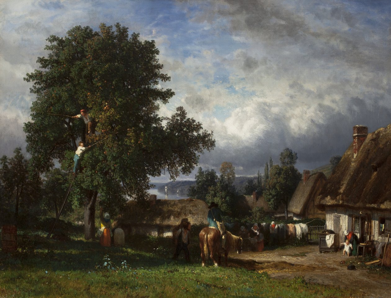 Eplehøst i Normandie, 1835-65 av Constant Emile Troyon