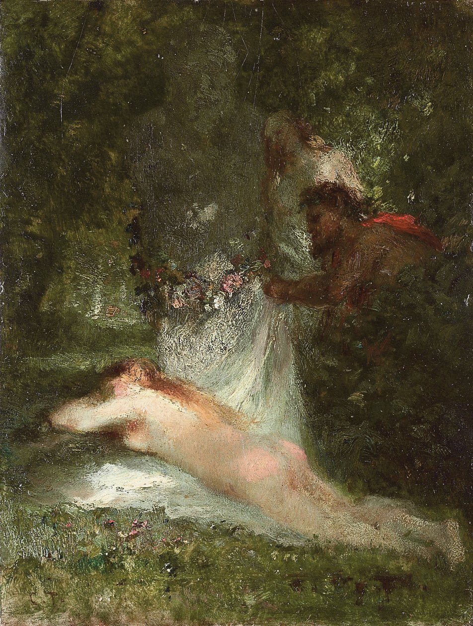 Nymfens søvn av Constant Emile Troyon