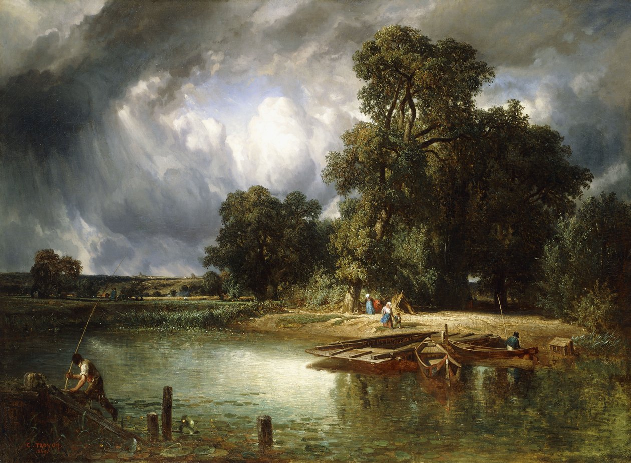 Fergeovergangen, 1849 av Constant Emile Troyon