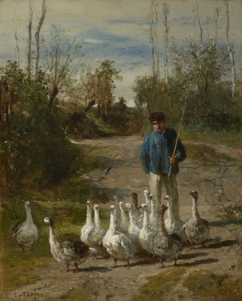 Gåsegjeteren, ca. 1850-55 av Constant Emile Troyon
