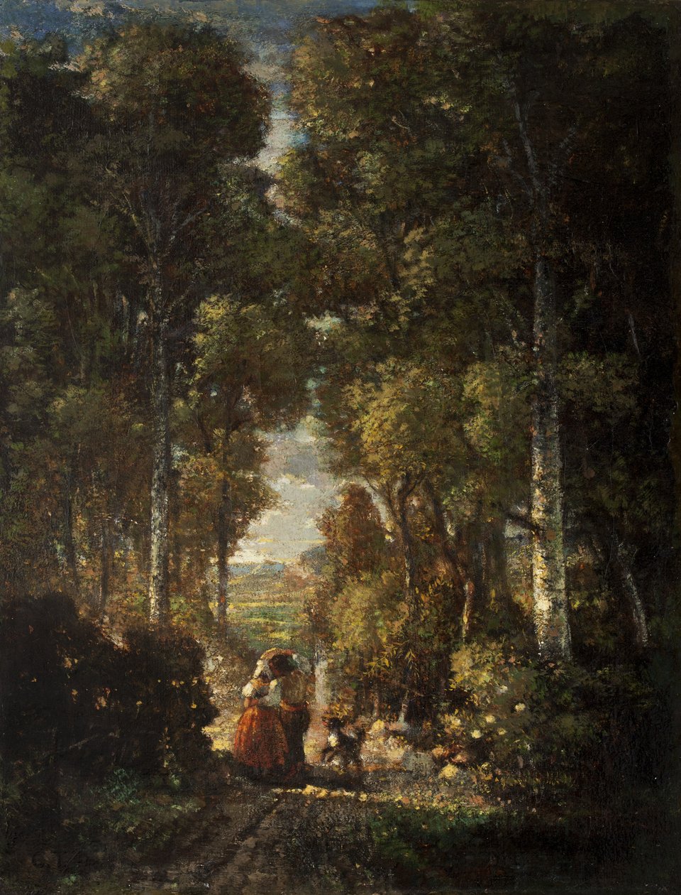 Landsbyveien (Le Chemin du Village) ca. 1830-60 av Constant Emile Troyon