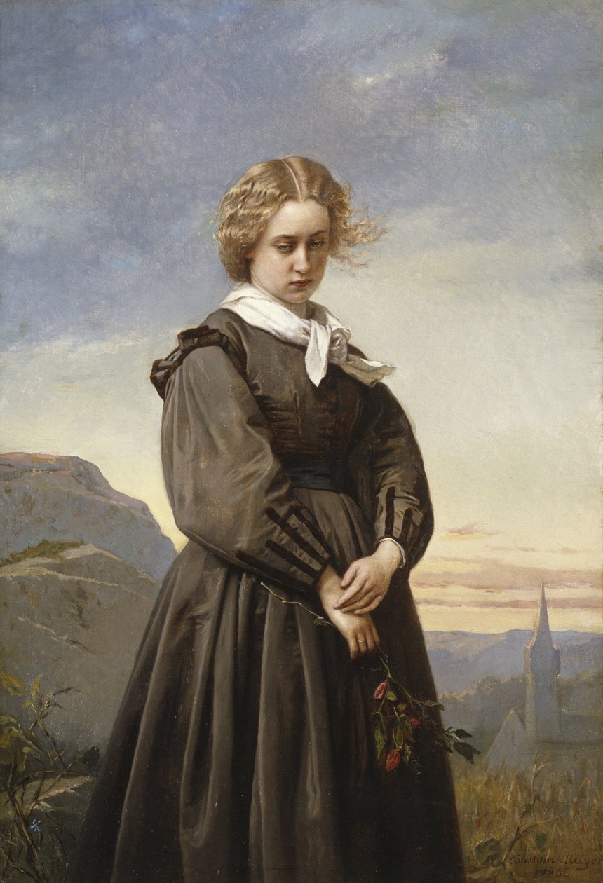 Kjærlighetens melankoli, 1866 av Constant Mayer