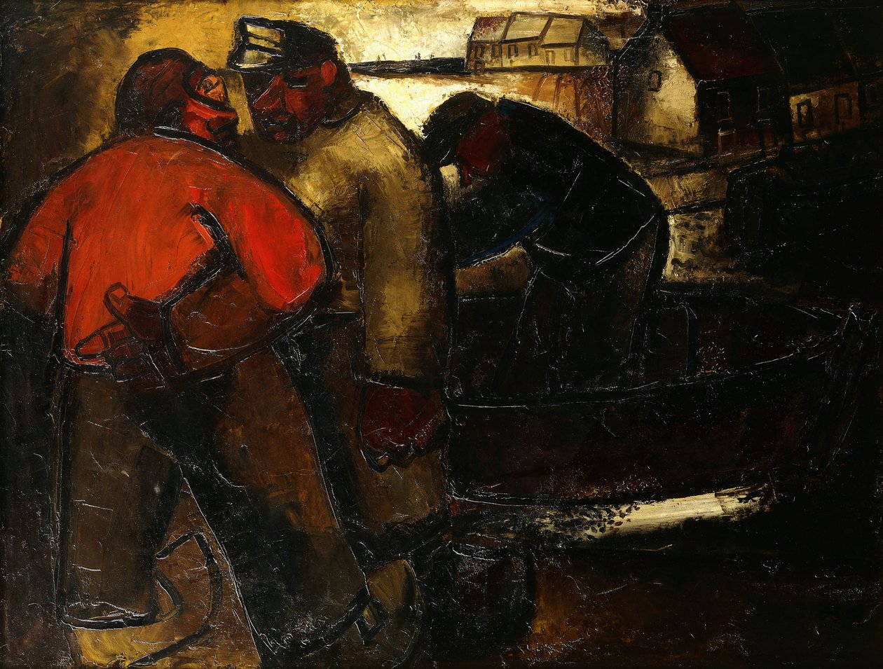 Fiskere; The Fishermen - De Vissers (recto), ca. 1923-24 (olje på lerret) av Constant Permeke