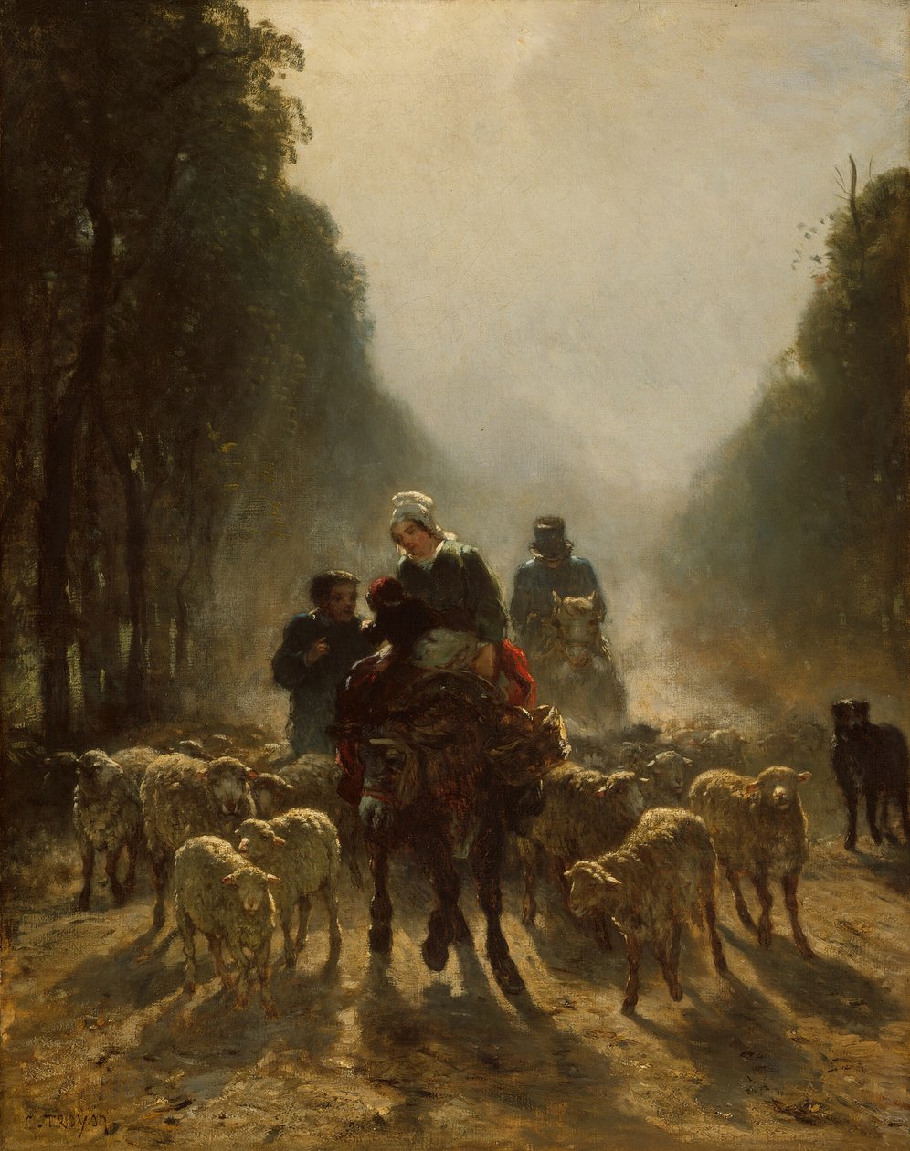 Veien til markedet, 185859. av Constant Troyon