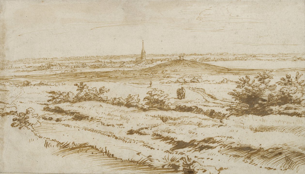 Landskap nær Appeldoorn, 1680 (penn og brunt blekk) av Constantijn the Younger Huygens