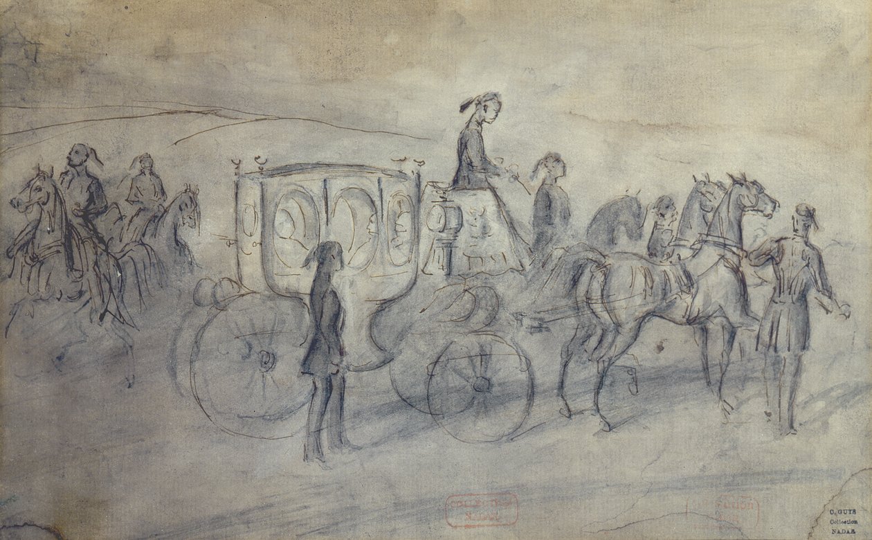 The Sultans Carriage, 1800-tallet (tegning) av Constantin Guys