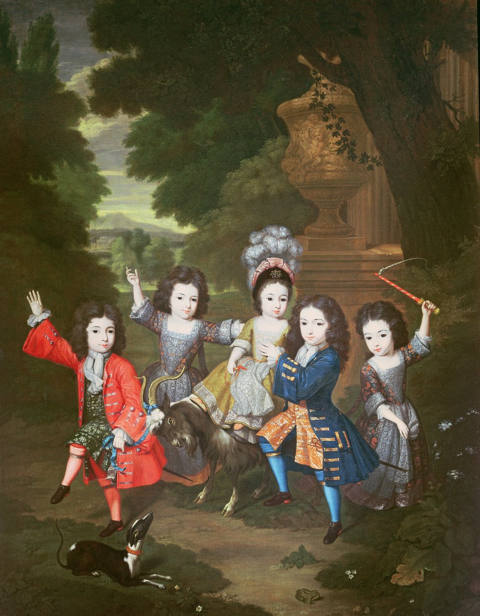 Portrett av barna til Francisco Lopez-Suasso av Constantin Netscher