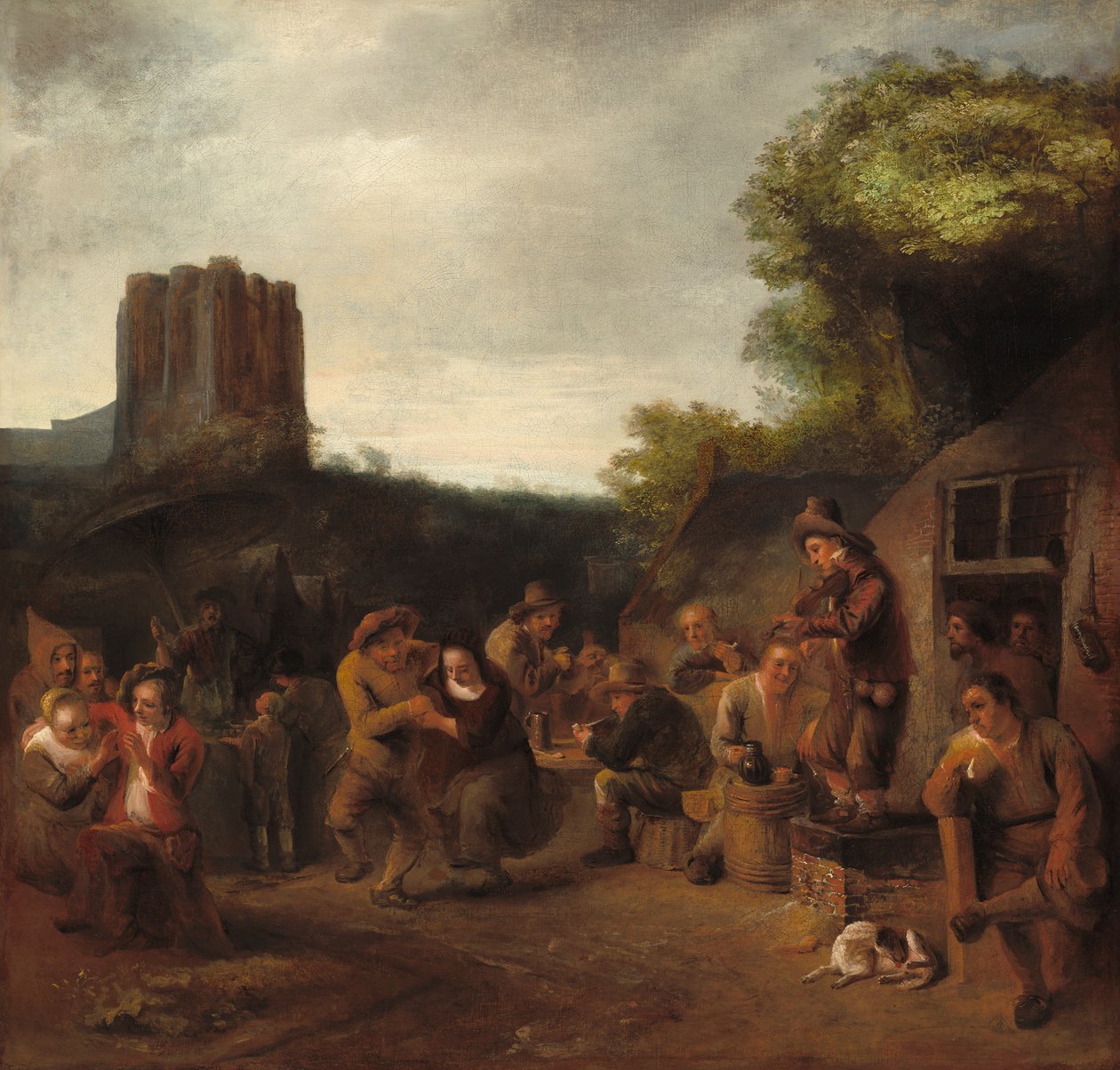 Hyggelighet i nærheten av vertshuset, ca. 1650 av Constantin Daniel van Renesse