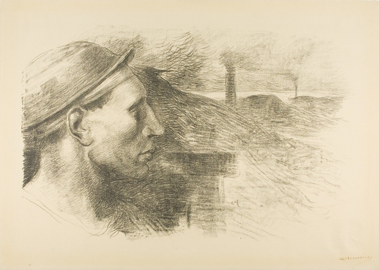 Miner, fra det niende albumet til L#39;Estampe originale av Constantin Emile Meunier