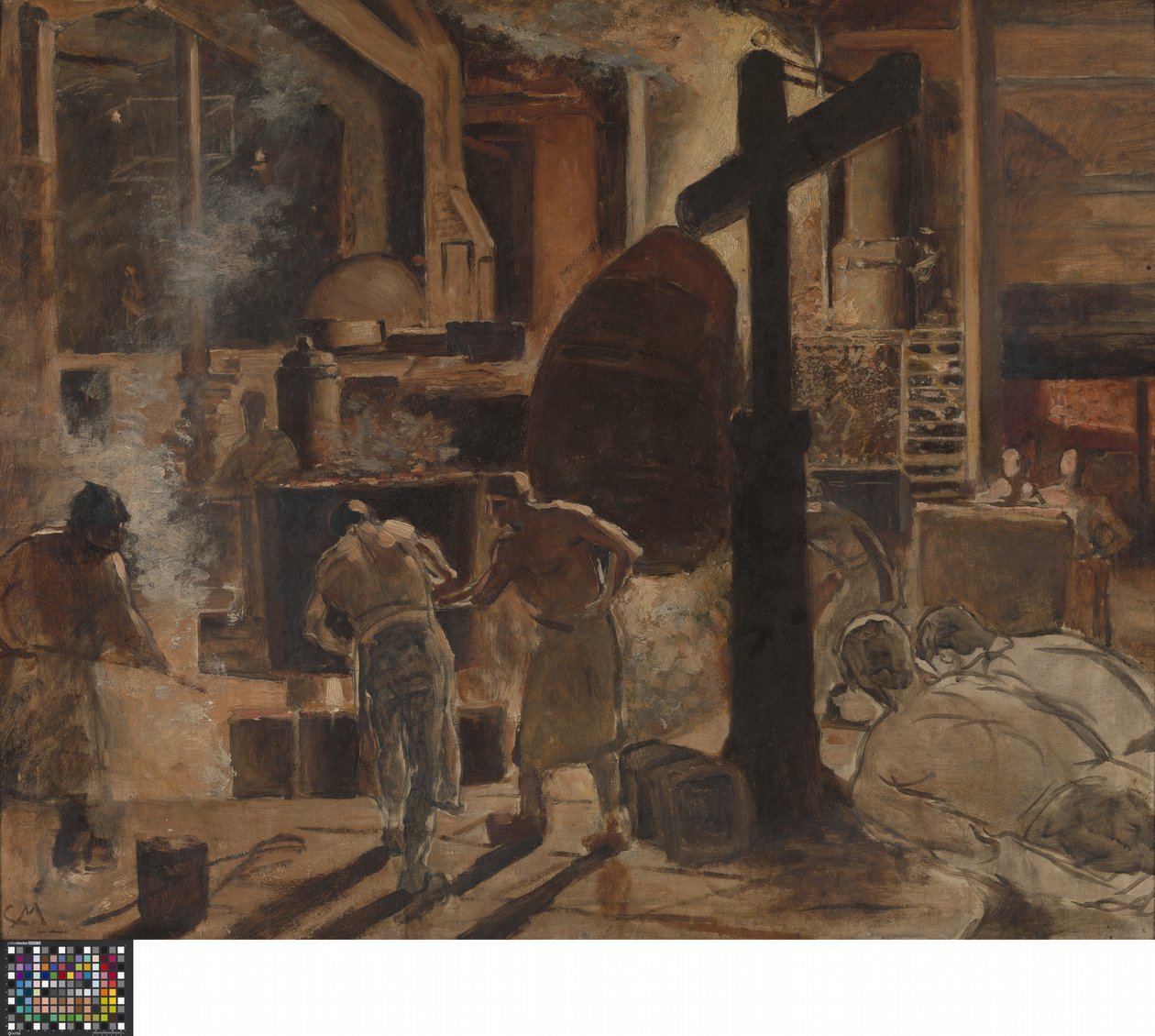 Stålverket (olje på lerret) av Constantin Emile Meunier