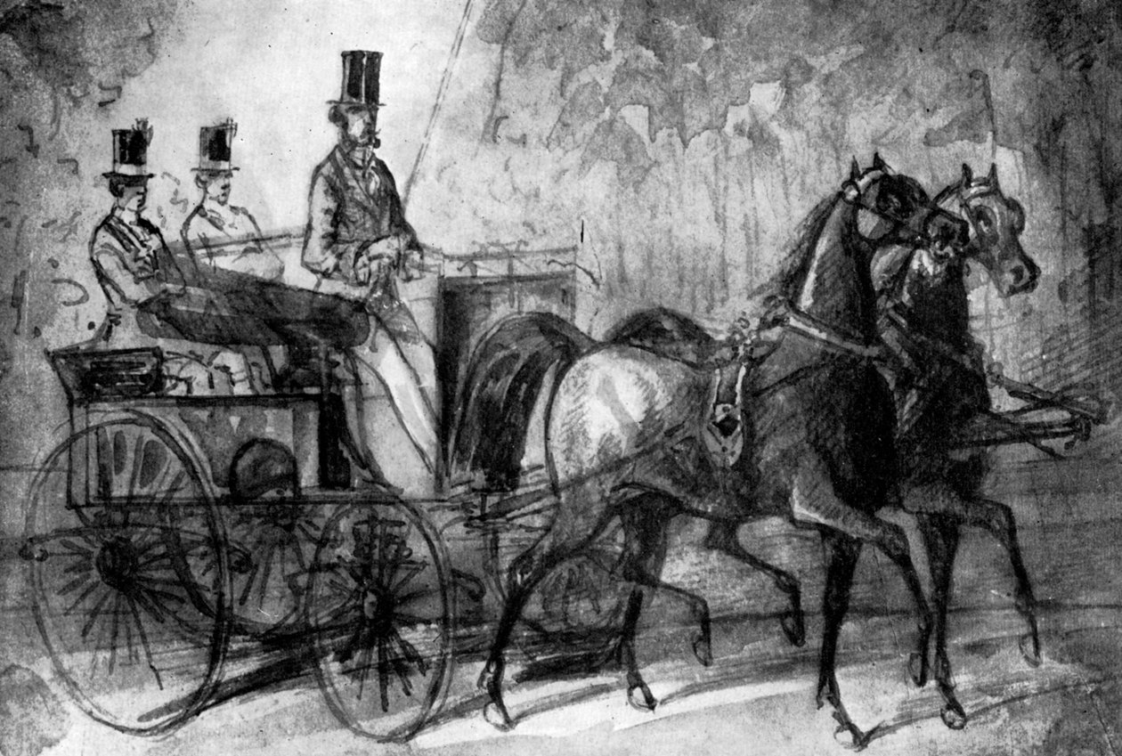 A Dandy Driving, 1800-tallet, 1930 av Constantin Guys