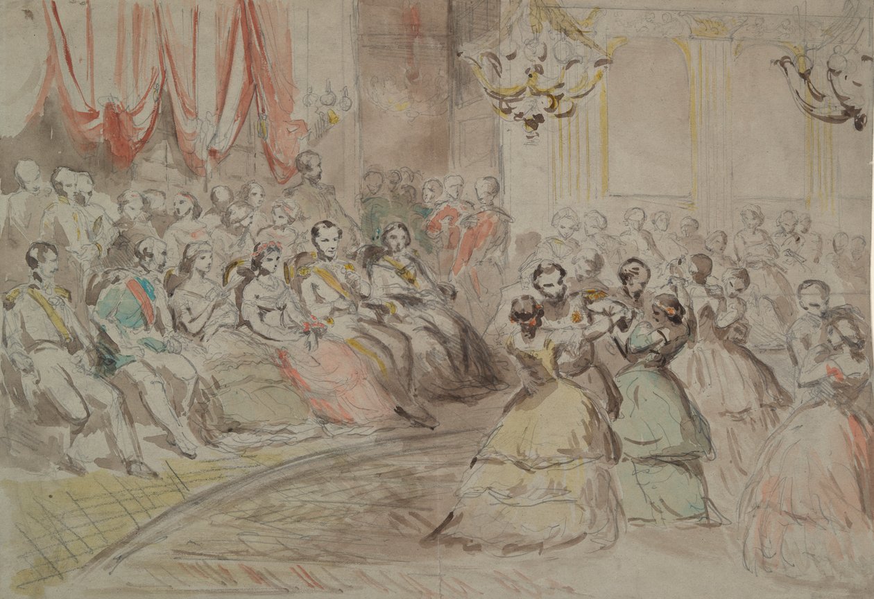 Et statsball, antagelig med Napoleon III av Constantin Guys