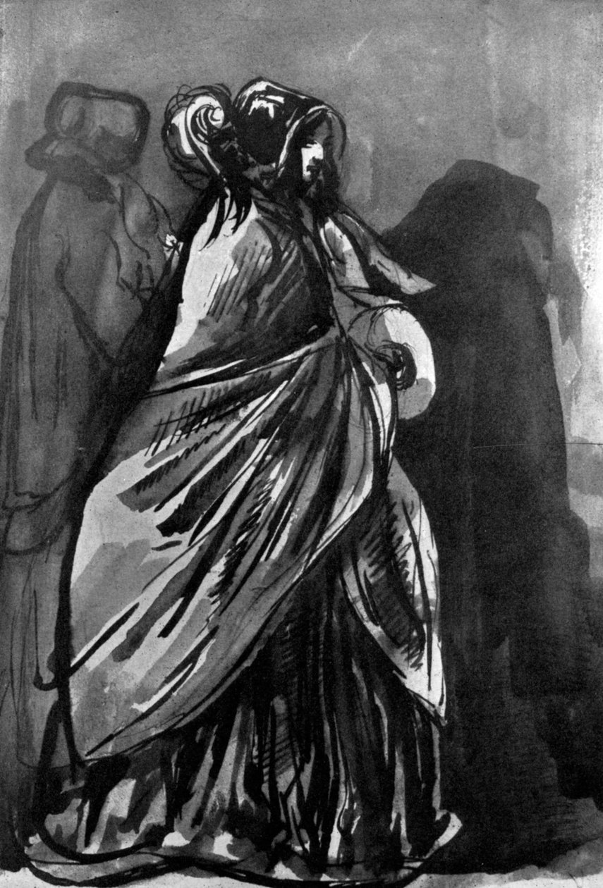 La Dame Au Chale, 1800-tallet, 1930. av Constantin Guys