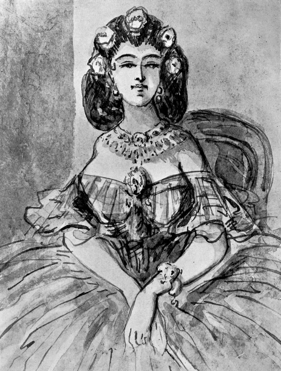 Portrait of a Lady, 1800-tallet, 1930 av Constantin Guys